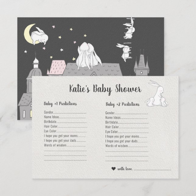 Little Bunnies | Twillingar Barnvisningsspel Inbjudningar (Fram/baksida)