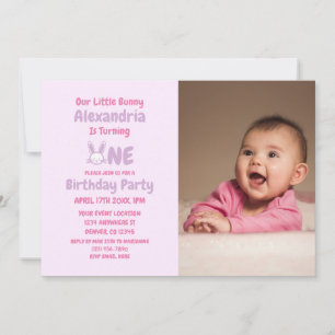 Little Bunny 1st Birthday Inbjudningar