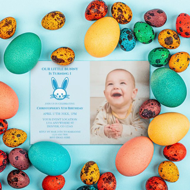 Little Bunny 1st Birthday Inbjudningar (Skapare uppladdad)