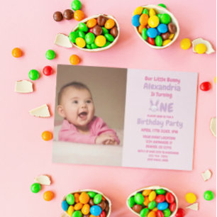 Little Bunny 1st Birthday Inbjudningar