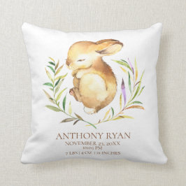 Little Bunny Baby Birth Stats Pillow Kudde