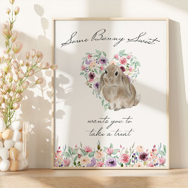 Little Bunny Baby Shower Favor Bord Poster