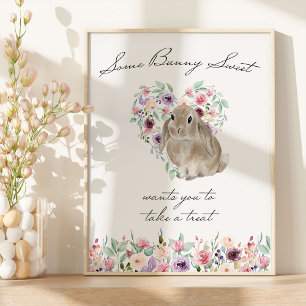 Little Bunny Baby Shower Favor Bord Poster