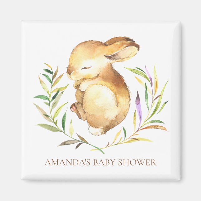 Little Bunny Baby Shower Favor Magnet (Framsidan)