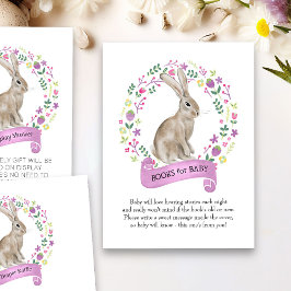 Little Bunny Baby Shower Watercolor Bokar för Baby Tilläggskort