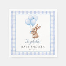 Little Bunny Blue Balloons Boy Shower