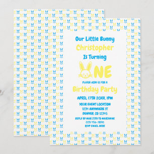 Little Bunny Boy 1st Birthday Inbjudningar
