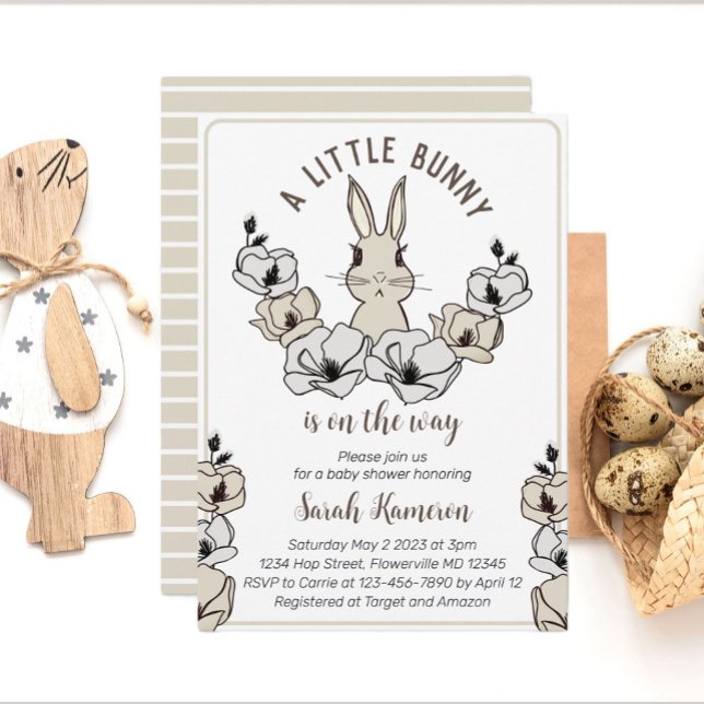 Little Bunny Gender Neutral Baby Shower Inbjudningar (Skapare uppladdad)