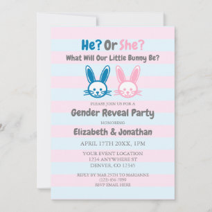 Little Bunny Gender Reveal Inbjudningar