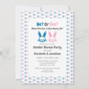Little Bunny Gender Reveal Inbjudningar