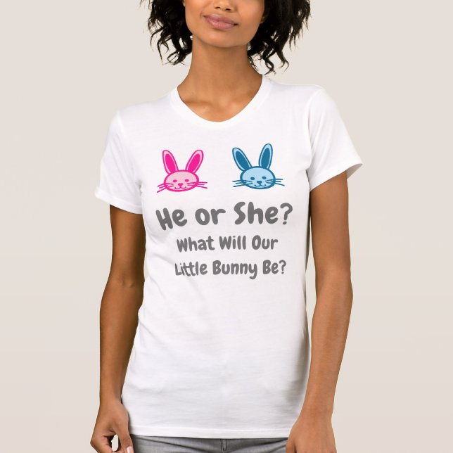 Little Bunny Gender Reveal T Shirt (Framsida)