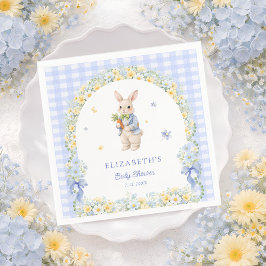 Little Bunny Gingham Boy Baby Shower Pappersservett
