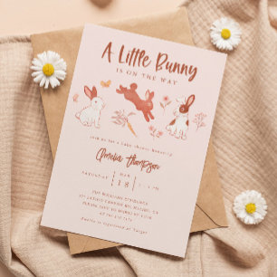 Little Bunny Girl Baby Shower Inbjudningar