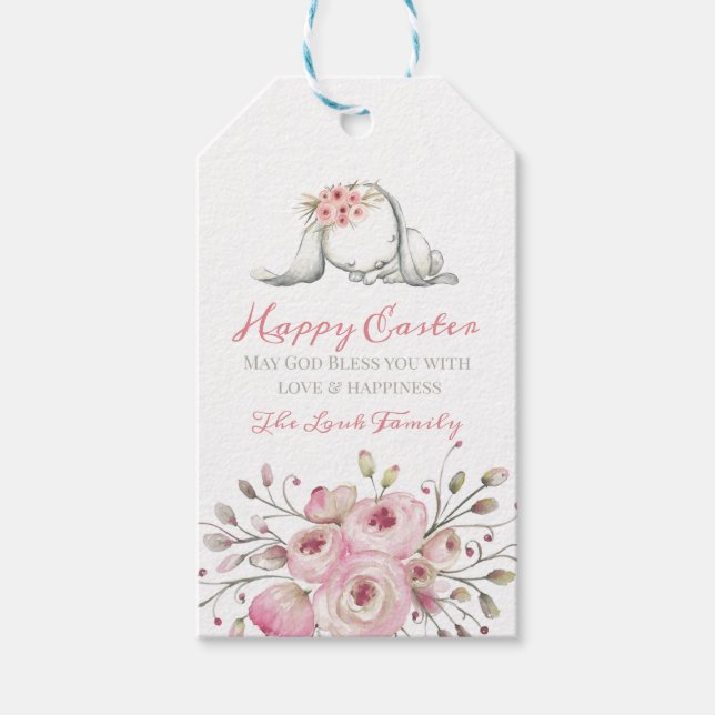 Little Bunny Glad påsk Personlig Anpassningsbar Presentetikett (Framsidan)