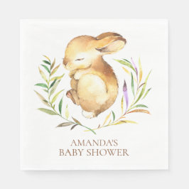 Little Bunny Neutralt Baby Shower Papper Napkins Pappersservett