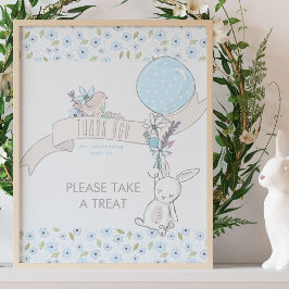 Little Bunny och Balloon Boy Shower Treat Poster