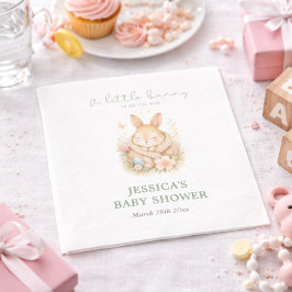 Little Bunny on Its Way Neutral Baby Shower  Pappersservett