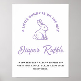 Little Bunny Påsk Baby Shower Diaper Raffle Sign Poster