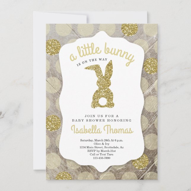 Little Bunny Påsk Baby Shower Gender Neutral Inbjudningar (Framsida)