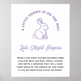 Little Bunny Påsk Baby Shower Late Night Diables Poster
