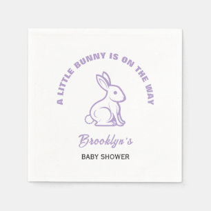 Little Bunny Påsk Baby Shower White Lila Coola Pappersservett