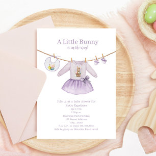 Little Bunny Påsk Lila Girl Baby Shower Inbjudningar