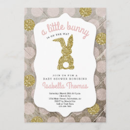 Little Bunny Påsk Theme Baby Shower for Girl Inbjudningar