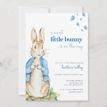 Little Bunny Peter Rabbit Baby Shower-inbjudan