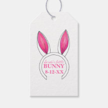 Little Bunny Rosa Rabbit Öron Nyfödd bebis Shower