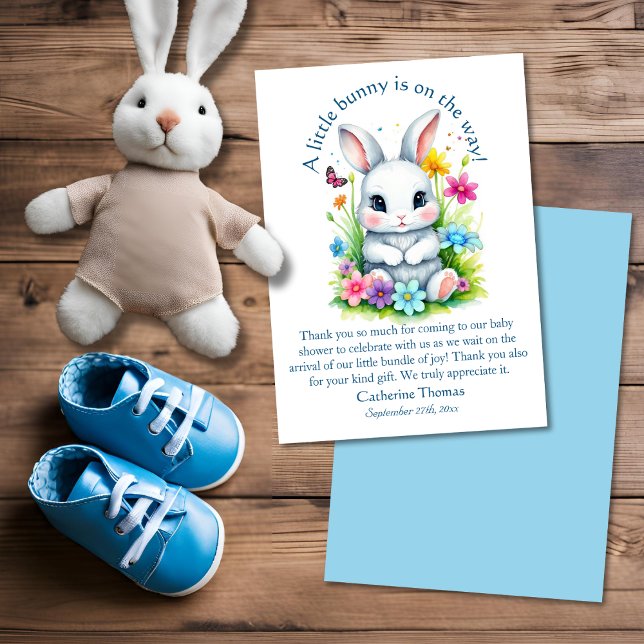 Little Bunny WildblomGarden Påsk Baby Shower Tack Kort (Skapare uppladdad)