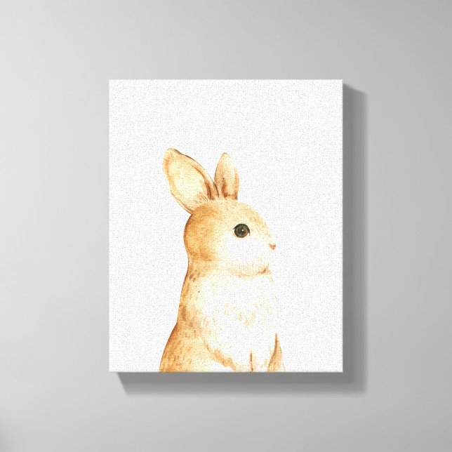 Little Bunny Woodland Nursery Decor Canvastryck (Framsida)