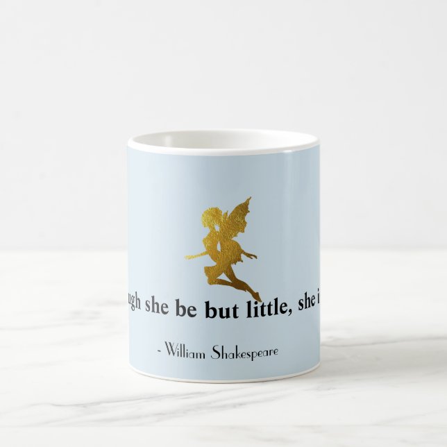 Little but Fierce Quote Fairy Silhouette Mugg (Center)