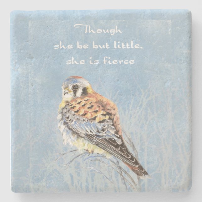Little but Fierce Shakespeare Quote Kestrel Bird Stenunderlägg (Framsidan)