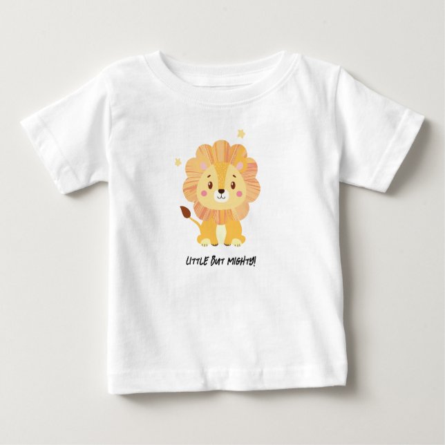 Little but Mighty Cute Lejon Baby T-Shirt (Framsida)