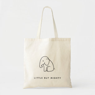 Little but Mighty Minimalistisk Elephant Line Ar Tygkasse