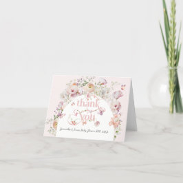 Little Buterfly  Rosa Blommigt Girl Baby Shower Tack Kort