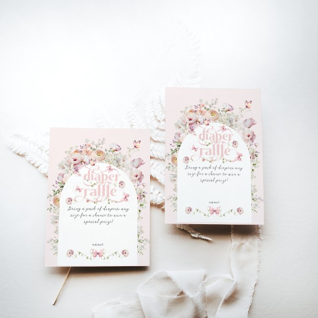 Little Buterfly  Rosa Blommigt Girl Baby Shower Tilläggskort (Skapare uppladdad)