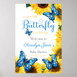 Little Butterfly Baby Shower Centerstycke Solros Poster