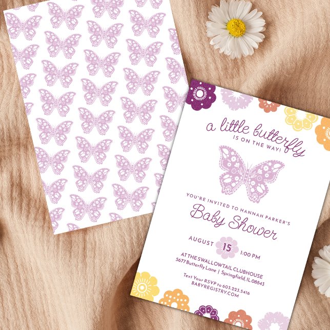 Little Butterfly Baby Shower Inbjudningar (Skapare uppladdad)
