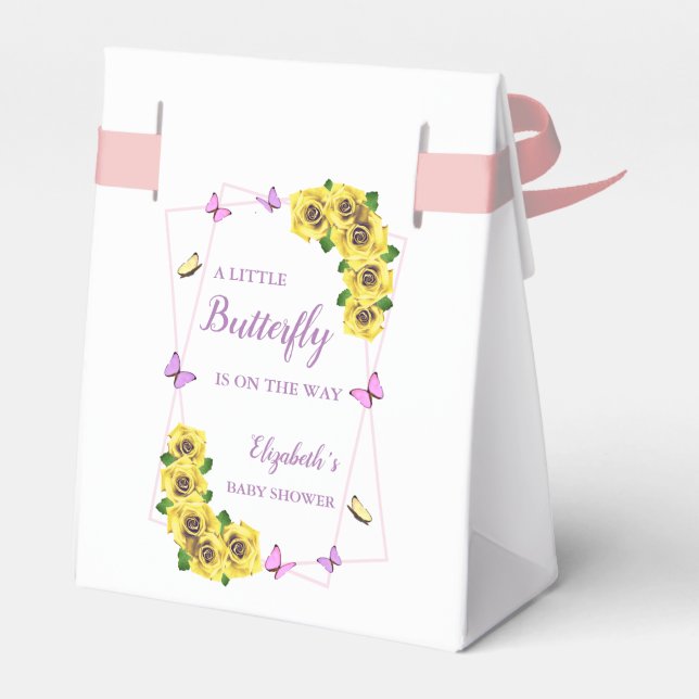 Little Butterfly Baby Shower Presentaskar (Baksidan Sidan)