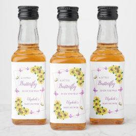 Little Butterfly Baby Shower Spritflaskor Etikett