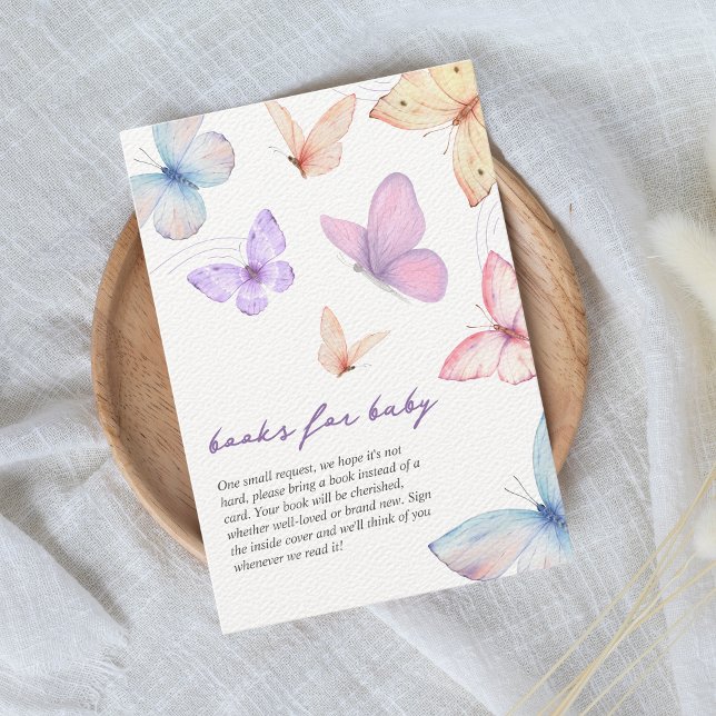 Little Butterfly Bokar for Baby Shower Tilläggskort (books for baby butterfly baby shower)