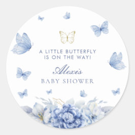 Little Butterfly Boy Baby Shower Runt Klistermärke