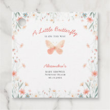 Little Butterfly Coral Teal Cute Girl Shower