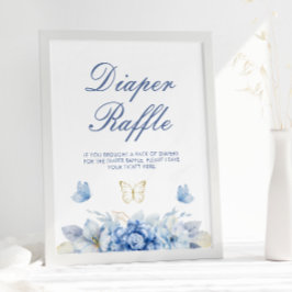 Little Butterfly Diaper Raffle Baby Shower Poster