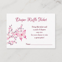 Little Butterfly Diaper Raffle Biljett Tilläggskort