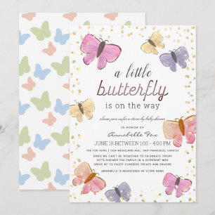 Little Butterfly Drive by Baby Shower Inbjudningar