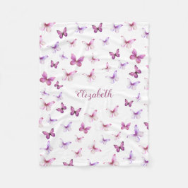 Little Butterfly First Birthday Flicka Fleecefilt