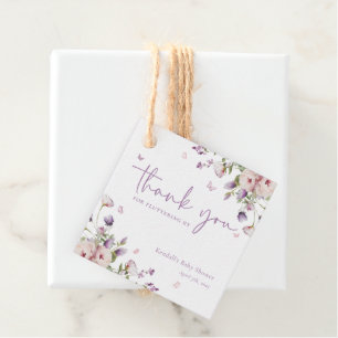 Little Butterfly Garden Baby Shower Tack Gåvor Etiketter