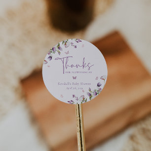 Little Butterfly Garden Baby Shower Tack Runt Klistermärke